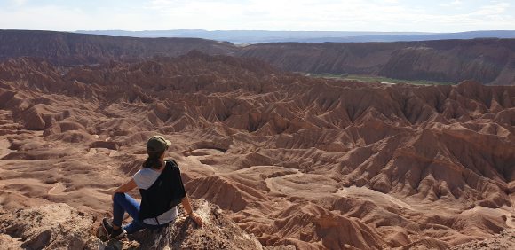 Vista de cima da Quebrada de Chilacao, durante o Bike Tour no Atacama