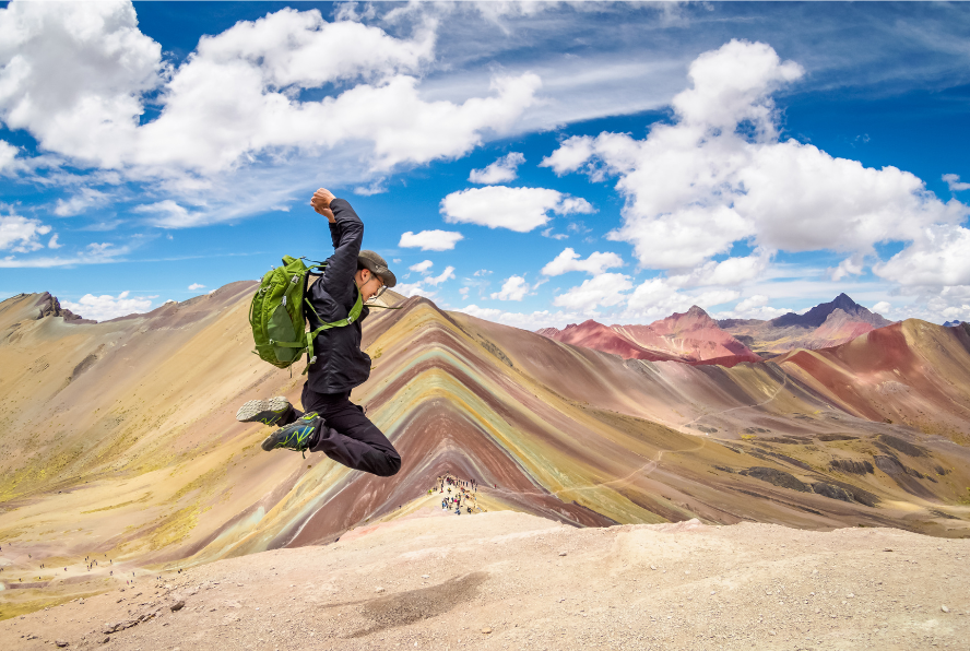 roupa de trekking montanhismo, montanha arco íris, vinicunca