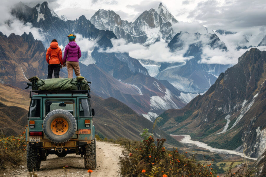 Passeio de carro nos Andes