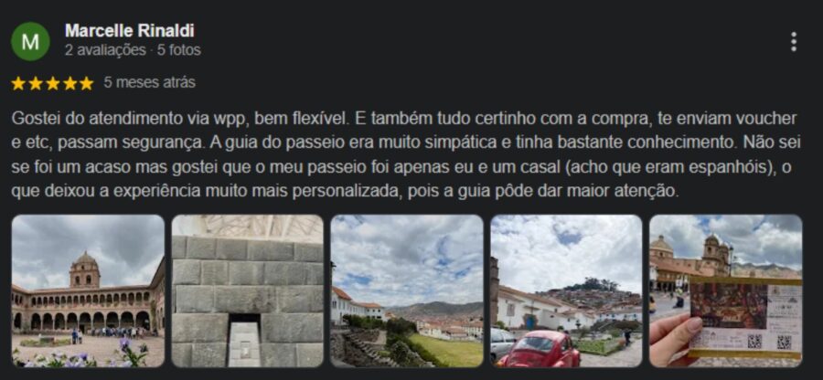 texto com imagens de um passeio retirado do google