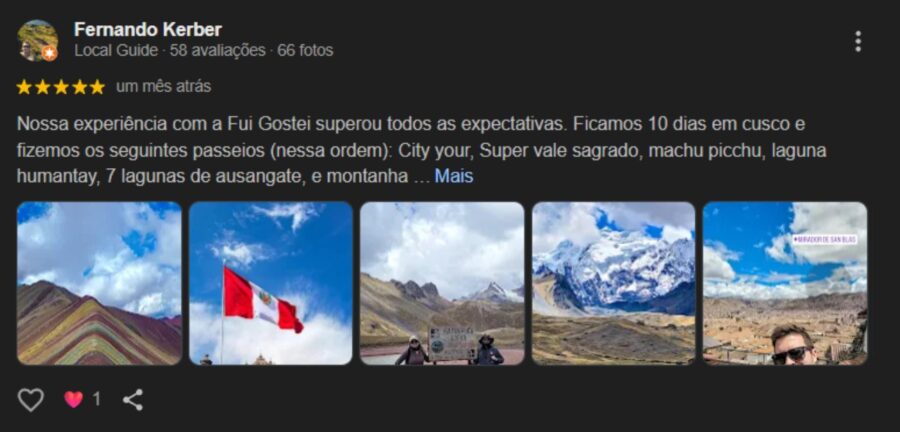 depoimento de cliente no google