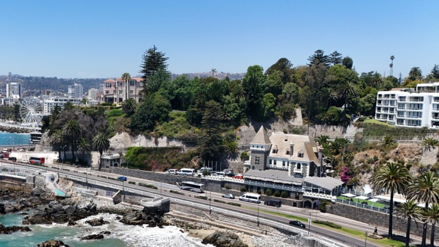 imagem panoramica de castillo del mar, em santiago