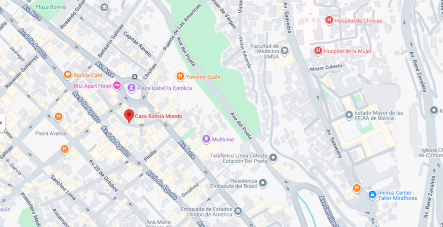 mapa da Casa Bolivia Mundo B&B