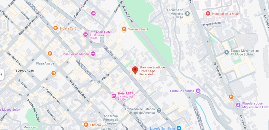 Mapa do Stannum Boutique Hotel & Spa