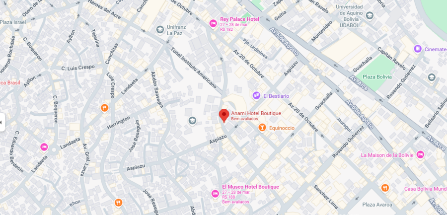 Mapa do Anami Hotel Boutique