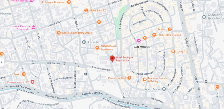 Mapa do Hotel Boutique Rosario Sur