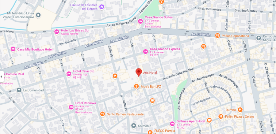 Mapa do Atix Hotel