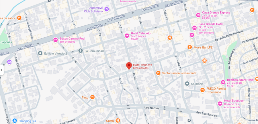 Mapa do Hotel Rennova